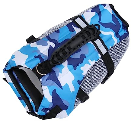 minkissy Pet Life Preserver Verstellbare Schwimmweste Für Hunde s Blau Atmungsaktiv Sicher Mit Schnellverschluss Für Schwimmausflüge Und Wasserspaß
