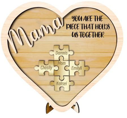 Placa personalizada de madera para el día de la madre, regalo para mamá, placa personalizada con nombres personalizados para niños, decoración de pared, regalo de cumpleaños para mamá y abuela