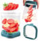 COKSDUPID Fruit Slicer, Strawberry Slicer, Banana Cutter, Grape Slicer, Egg Slicer, Removable Fruit Cutter with Pressure Plate, Creative Strawberry Slicer, Kitchen Helper (Dark Teal)