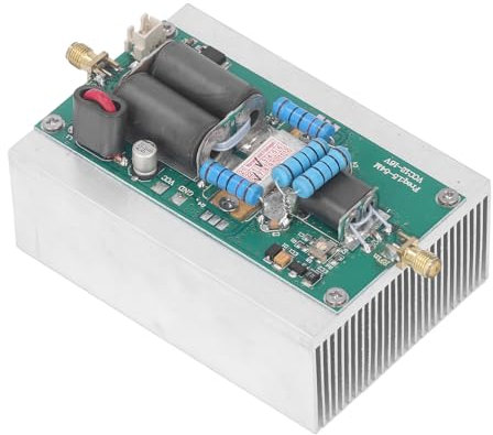 XTevu Amplificador de Potencia HF RF 30W, Amplificador Lineal de Banda Ancha 1.5‑54MHz para Radioaficionado, Conector SMA Hembra DC 12‑16V