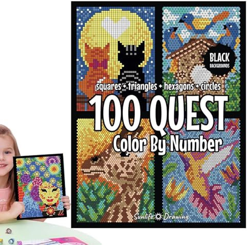 Generisch 100 Quests Malbuch Nach Zahlen | Malen Nach Zahlen Buch | Aktivitätsbuch Zum Ausmalen Und Erforschen | Wasser Malbuch | Lustige Zeichenspielzeug Malvorlagen Für Erwachsene Und Kinder