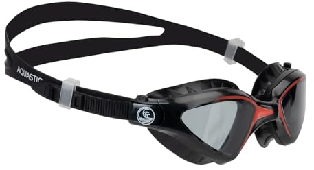 AQUASTIC TARPON Schwimmbrille Herren Damen in Schwarz Taucherbrille mit UV-Schutz ANTI-FOG Technologie Strapazierfähige TPE und PC Materialien Verstellbares Silikonband Wasserdicht und Tauchkomfort