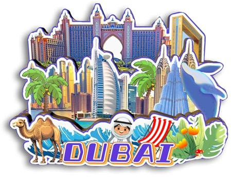 Quwsne Kühlschrankmagnet, Dubai, Vereinigte Arabische Emirate, Stadt, Reise, Souvenirs, Touristengeschenke, 3D, klassische Sehenswürdigkeiten, handgefertigt, Handwerk, Heimdekoration -2661