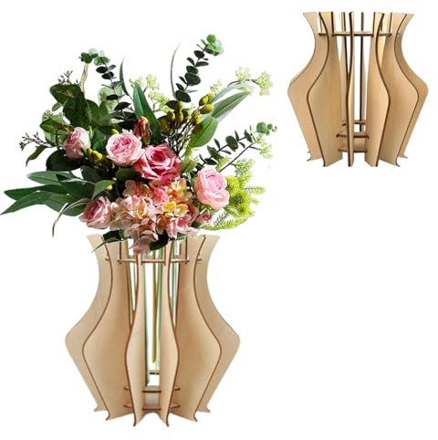 Vaso per fiori Lego, vaso puzzle in legno bouquet set da costruzione per artigianato, espositore per rose Lego, girasoli, fiori di campo, narcisi, fiori di loto e fiori di ciliegio