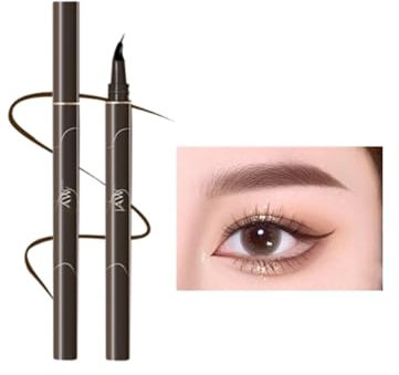 ICATUENY Eyeliner Wasserfester, Flüssiger Eyeliner mit Präzisionsspitze, Wisch- und Wasserfest, Filzstift, Langanhaltend, Geeignet für Augen-Make-up (Braun)