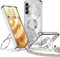 XYZ für Samsung Galaxy A56 5G Hülle mit Band, Herzen Doppelring Ständer Luxus Glitzer HandyHülle Kameraschutz, Frauen Stoßfest Elektroplattiert Soft TPU SchutzHülle Clear Samsung A56 5G Case,Silber