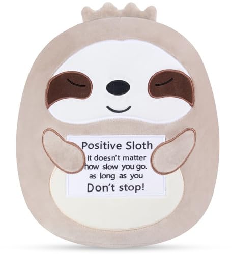 Xfrog Positive Sloth Süßes Plüschtier Faultier Kuscheltier Kissen Kuscheltiere für Kinder Mädchen und Jungen 25cm