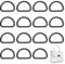 Tyqour 12 Stück D Ringe 25mm Halbrunder Schwarz D-Ring Metall D Ring 25mm Schnalle Klein D-Ringe Schwarz D-Ringe aus Zinklegierung für Tasche, Schnalle, Gurte, Rucksack, Bastelzubehör, Karabiner
