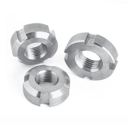 GB812 304 Edelstahl Schlitz Rundmutter Vier Nutensteine ​​Runde Präzisions-Kontermutter M10~M60(M12x1.25mm-1pcs)