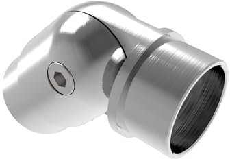 Gelenkverbinder Edelstahl Rohrverbinder Bogen 42,4 x 2,0 mm 0-90 Grad Handlauf Geländer Fitting Rohrbogen regulierbar Rundrohr Steckfitting V2A