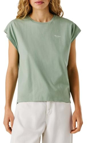 Pepe Jeans Damen Bloom T-Shirt, Grün (Bleach Green), L