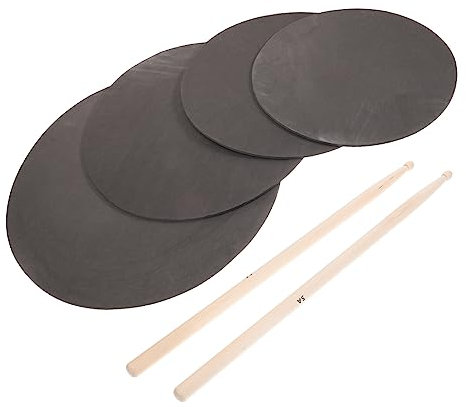 CVUTOVO Drum Practice Pad Satz Leises 12-16 Zoll Übungspad Schlagzeugzubehör Mit Trommelstöcken Schaumstoff Dämpfer Kompakt Tragbar Für Schlagzeuger Anfänger