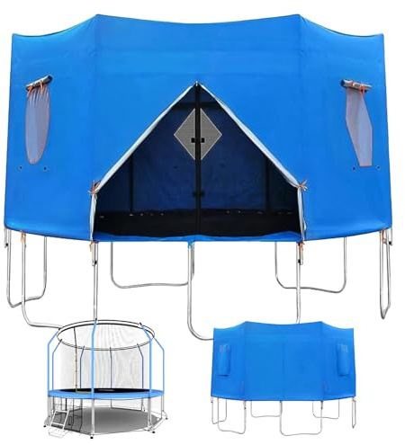 6ft/8ft/10ft/12ft Trampoline Tent, Trampoline Top Round Shade Cover, Trampolines Sunshade, Foldable Design, Waterproof and Sunscreen for Birthday Parties, Picnics, and Community Activities