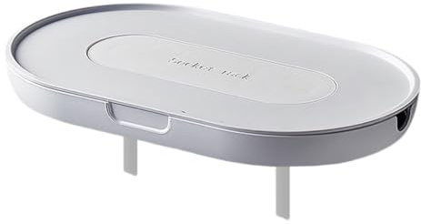 Toyvian Wall Outlet Shelf Organizer Plastic Rack with Dustproof Cover for Home and Bedroom Detachable Wall-mounted Socket Holder for Wiring Small Items and Cable Storage Easy Installation