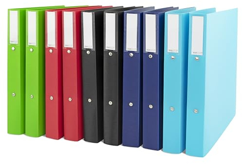 Rapesco 1826 ECO Classeur à 2 Anneaux, Dos de 38 mm, A4, Lot de 10