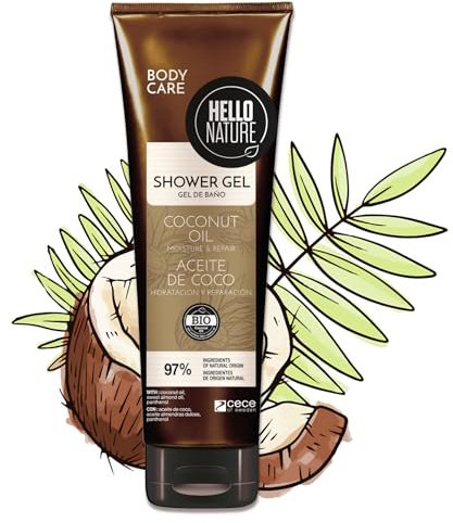 P-Beauty Naturkosmetik Pflegendes Duschgel mit BIO Kokosöl - Feuchtigkeitspflege für trockene Haut mit Kokosduft - Cremedusche für Körper mit Mandelöl & Panthenol - vegan & ohne Mikroplastik (250ml)