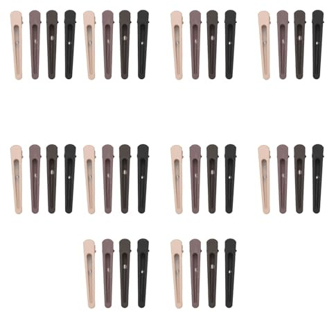 40 Stück Haar-Entenschnabel-Clips, Haar-Styling-Trennklammern, knickfreie Haarspangen aus Legierung zum Schneiden von Styling, Föhnen, Metall-Entenschnabel-Haarspangen mit glatten