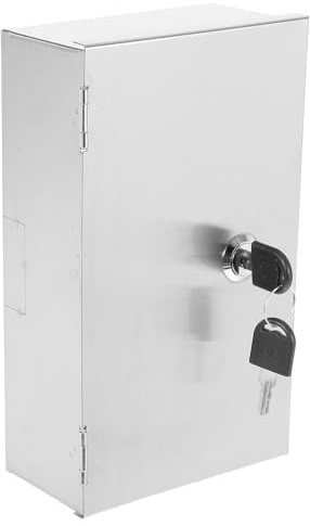 FOYTOKI Lockable Electric Box Cover with Anti-Theft Protection Stainless Steel Weatherproof Outdoor Socket Cover Box Home and Office Use