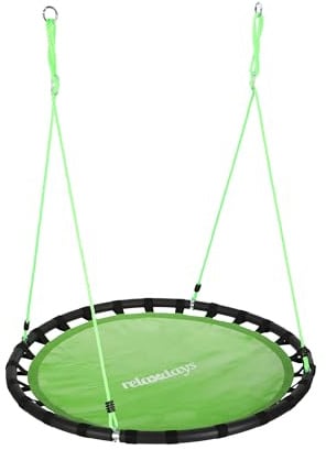 Relaxdays Columpio Jardín Ajustable para Niños y Adultos, hasta 100 kg, Ø 120 cm, 160x120x120 cm