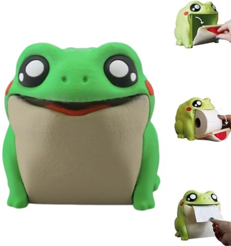 Distributeur de Papier Toilette en Forme de Grenouille imprimé 3D - Amusant et Mignon pour Salle de Bain, Cuisine et décoration de la Maison (Vert foncé)