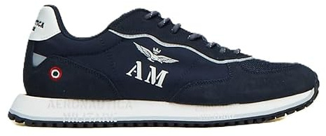 Aeronautica Militare Herrenschuhe, Sneakers, SC0320, Leder, 08349 Dunkelblau, 44 EU