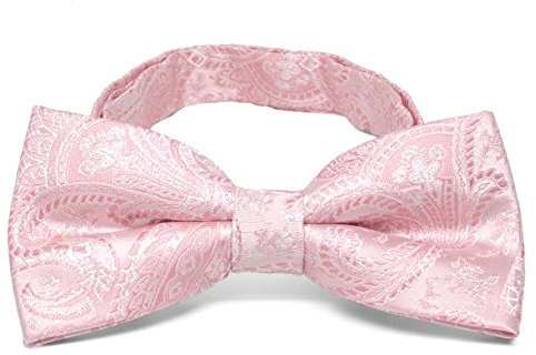 tiemart Nœud papillon réglable pré-noué pour homme, Clara Paisley Rose pâle, adulte