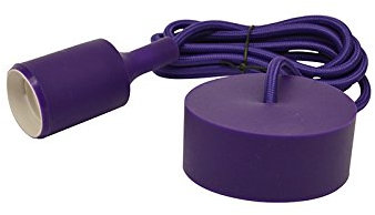 Vision-EL 75009 Suspension Douille Silicone E27-Violet, Résine, Violet, (L)-Câble 2M