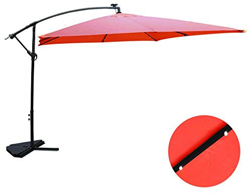 concept-usine Solenzara Bolle Terracotta: ombrellone LED deportato 3 x 3 m