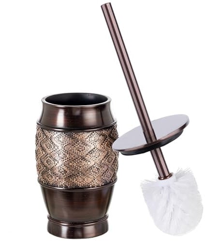 Creative Scents Dublin Brown Toilet Brush Set - Toilet Bowl Cleaner Brush and Holder - Decorative Toilet Bowl Scrubber - Space Saving Designed Toilet Bowl Cleaner
