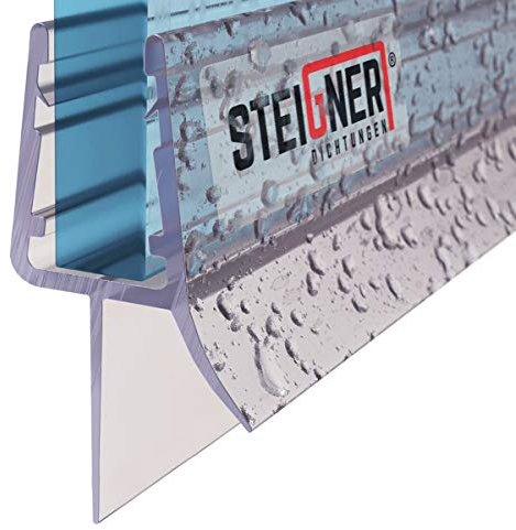 STEIGNER Joint de douche pour paroi en verre, 60cm, vitre 7/8 mm, joint d'étanchéité PVC droit pour les cabines de douche réctangulaires, UK33-08