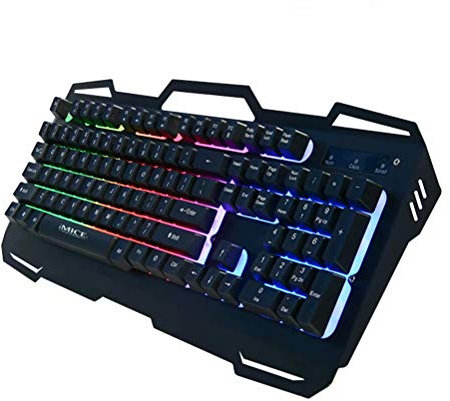 CSZH Filaire Gaming Clavier 104 Touches rétroéclairées claviers Sensation mécanique métal Gamer Keyboard Russe Autocollants pour Tablet PC de Bureau