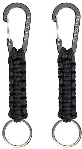 BRAVESHINE Karabiner Schlüsselanhänger Karabinerhaken mit Band, Carabiner Schlüsselanhänger Schlüsselband kurz mit Karabiner für Kinder Männer Frauen