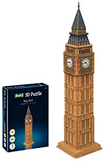 Revell 3D Puzzle 00201 I Big Ben I 44 Teile I 2 Stunden Bauspaß für Jung Alt I ab 10 Jahren I Das berühmte Wahrzeichen Londons selber zusammenbauen