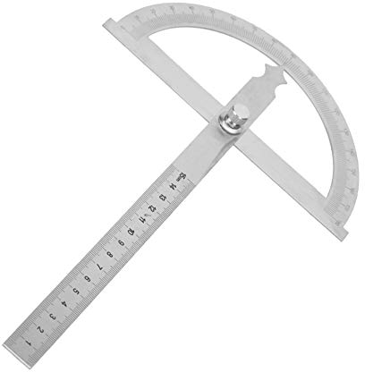 Edelstahl Winkelmesser, 15cm Lineal 180 Grad Winkelsucher Messgerät, Klare und genaue Skala, Digital Neigungsmesser Goniometer, Einstellbare Messwerkzeug (150 * 200 mm)