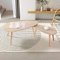 GOLDFAN Table Basse Gigogne Triangle Design Scandinave, Lot de 2 Table Gigogne Bois, Brun Clair