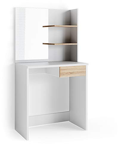 Vicco Schminktisch Dekos, Weiß/Sonoma/Sonoma, 75 cm