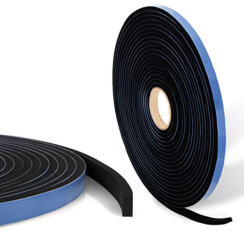 Bauhandel24 EPDM Moosgummi selbstklebend, Dichtband 12mm (B) x 6mm (D) x 10m (L), Schaumstoff Fugendichtband, Türdichtung, Fensterabdichtung