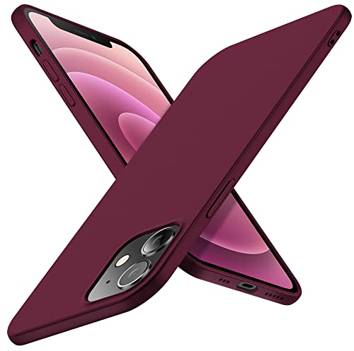 X-level für iPhone 12 mini Hülle, [Guardian Serie] Soft Flex TPU Case Ultradünn Handyhülle Silikon Bumper Cover Schutz Tasche Schale Schutzhülle Kompatibel mit Apple iPhone 12 mini - Weinrot