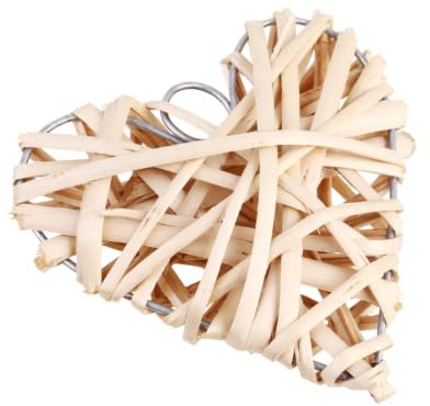 BESPORTBLE Weidenherz Deko 6Er Set Herzförmige Rattan Hängeanhänger Aus Natürlichem Weidenmaterial 10.00 X 10.00 X 3.00 cm Für Wohnzimmer Bar Hochzeit Fenster- Und Wanddeko
