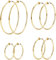 Morfetto 4 Paar Ohrclips Damen Ohne Ohrlöcher Edelstahl Creolen Clip Ohrringe für Damen Fake Ohrring Ohrclips Gold Klipp Fake Piercing Ohr 30/40/50/60mm