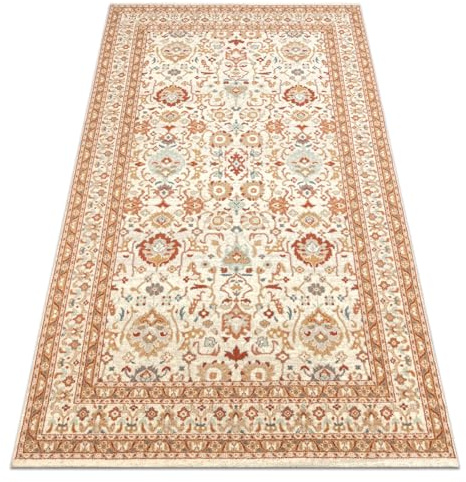 rugsx Wollteppich SOHO OSTA Kollektion 477.26.LA100, 100% Wolle, klassisch, Ornament, Rahmen, Oeko-TEX Zertifiziert, beige/terrakotta 80x160 cm
