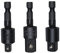 Juego de extensiones de adaptador de enchufe giratorio de grado de impacto de 360 °, 3 unidades, 1/4 pulgadas, 3/8 pulgadas, 1/2 pulgadas, convierte el taladro eléctrico en destornillador