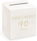 Geschenk-Kartenbox Briefbox 40. Geburtstag GEBURTSTAGSPOST 40 personalisierbar mit Namen in creme & gold - Sammelbox für Gutscheine Kuverts und Karten zum Geburtstag für Geldgeschenke Frau & Mann
