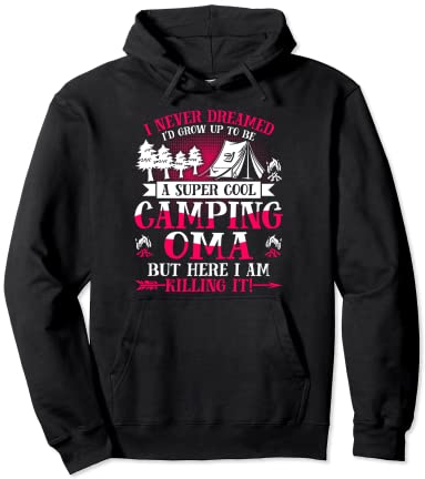 Camping Oma Supper Cool Oma Sommerurlaub Pullover Hoodie
