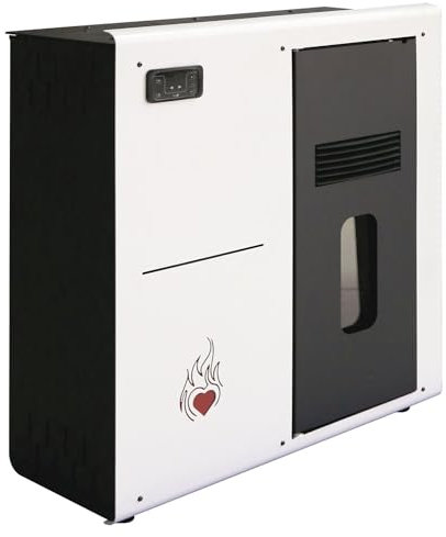 Briconess.com Stufa a Pellet Salva Spazio Cuore Caldo Slim 8 Kw Bianca