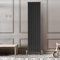 Go Bathrooms Pinta 1200 x 476mm Vertical Radiator Black Flat Panel Double Column Tall Upright Radiator Matt Black Wall Mounted Central Heating Includes Mounting Brackets