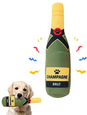 Jouet couineur pour chien Jouet à mâcher en peluche : Nizirioo Jouet couineur pour chien Bouteille de bière en peluche Jouet pour chien Bouteille de bière Jouet pour chien Jouet pour petits, moyens et