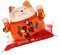 Healvian Glückskatze Spardose Maneki Neko Sparbüchse Keramik Winkekatze Sparschwein Japannisch Glücksbringer Katze Statue Skulptur Tierfigur Dekofigur für Zuhause Restaurant Orange