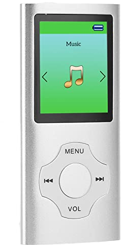 MP3-Player Unterstützt 64G TF-Karte, Tragbarer HiFi-Musikplayer mit Diktiergerät, UKW-Radio, Fotobetrachter, E-Book-Player, MP3-Player für Kindergeschenke, Studenten (Silber)