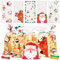 BBLIKE 120 Cellophantüten weihnachten, kekstüten weihnachten, plätzchentüten mit 120 Bindebänder Zellophantüten transparent kekstüten für Schokolade plastiktüten Bonbons Kekse（Elch Weihnachtsmann）